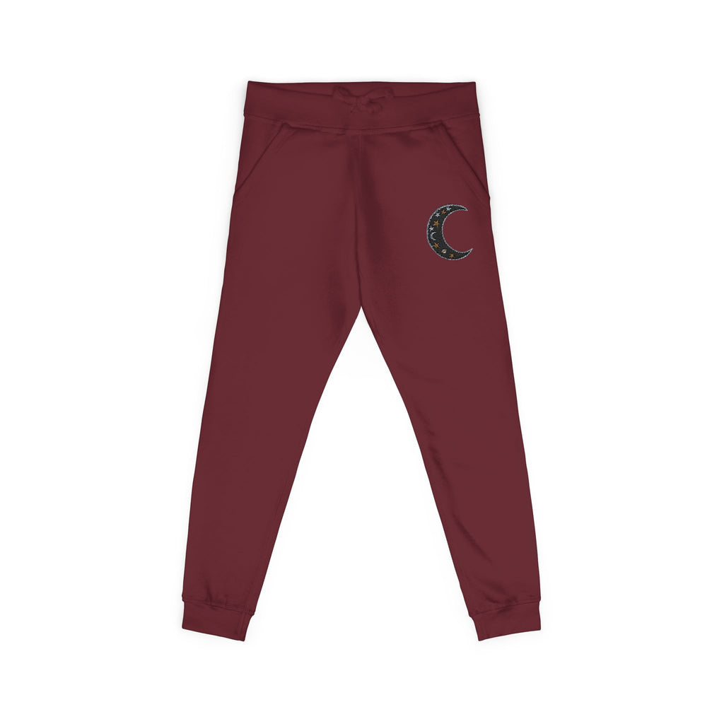 Embroidered Crescent Moon Fleece Sweatpants