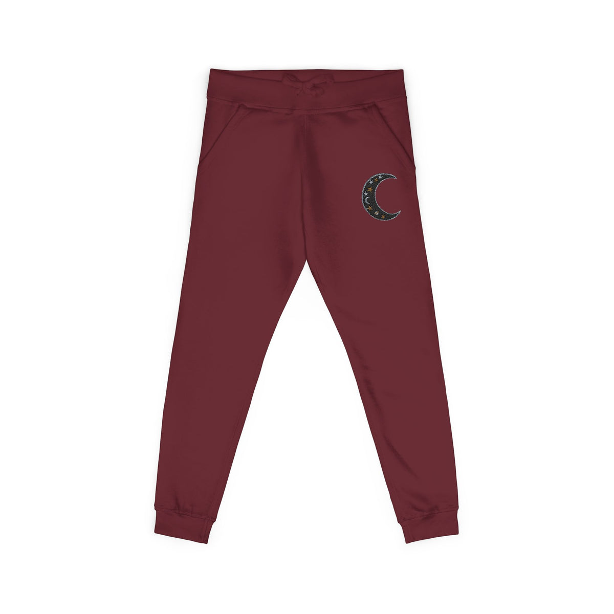 Embroidered Crescent Moon Fleece Sweatpants