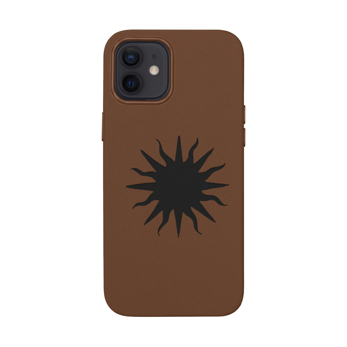 Embossed Sun PU Leather Phone Case – Sleek Engraved Protective Cover