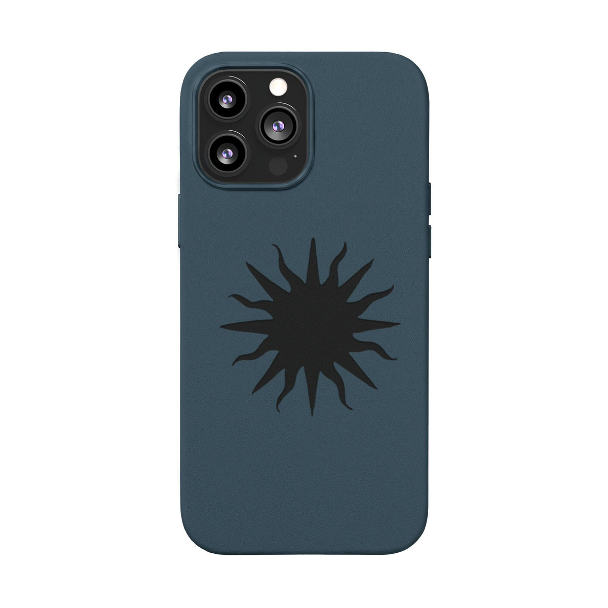 Embossed Sun PU Leather Phone Case – Sleek Engraved Protective Cover