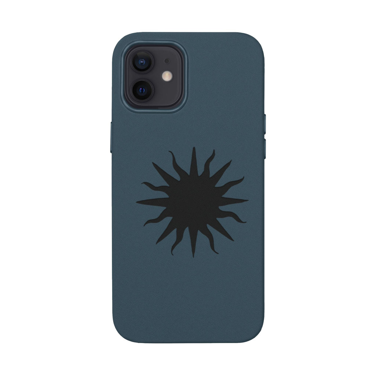 Embossed Sun PU Leather Phone Case – Sleek Engraved Protective Cover