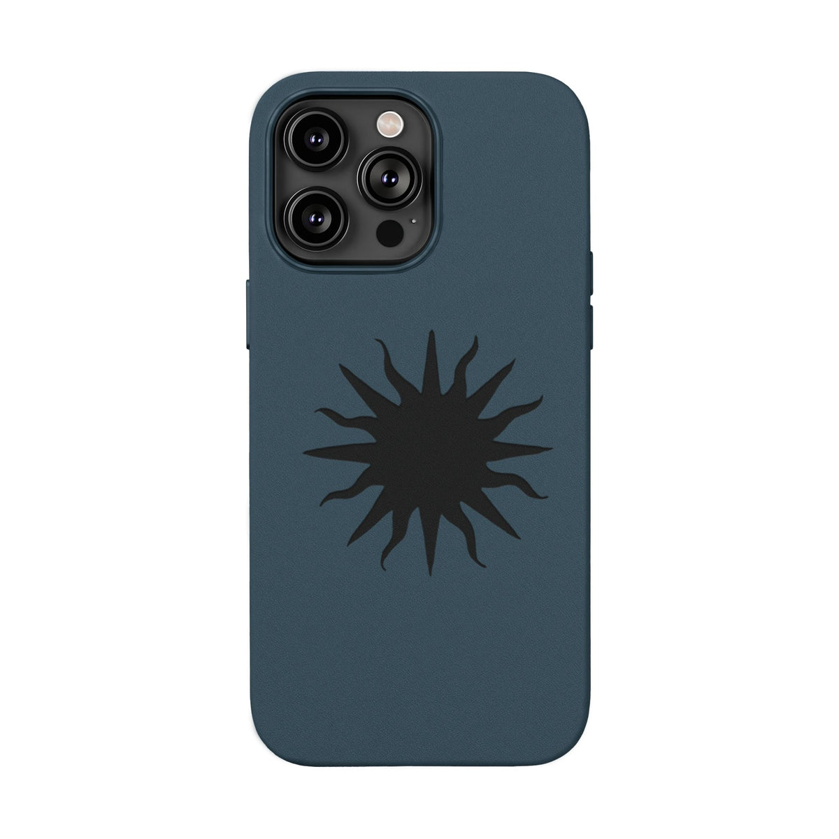 Embossed Sun PU Leather Phone Case – Sleek Engraved Protective Cover