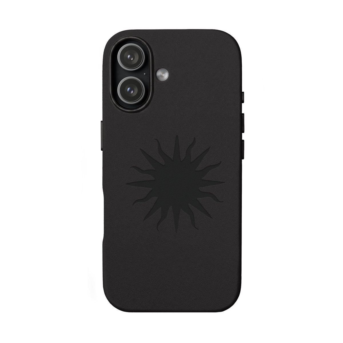 Embossed Sun PU Leather Phone Case – Sleek Engraved Protective Cover
