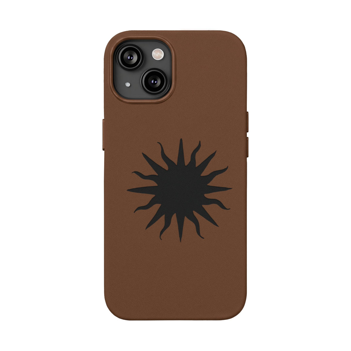 Embossed Sun PU Leather Phone Case – Sleek Engraved Protective Cover