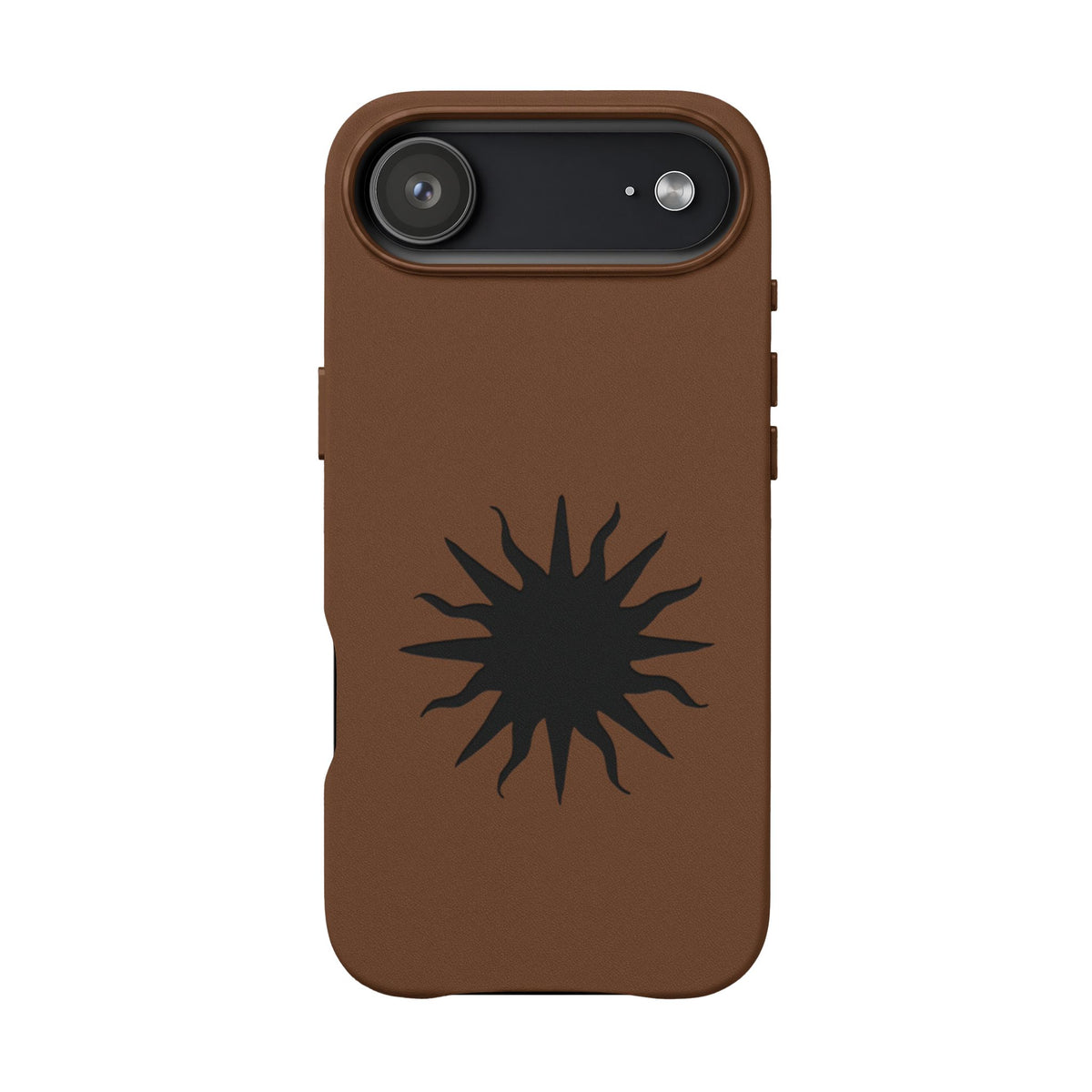 Embossed Sun PU Leather Phone Case – Sleek Engraved Protective Cover