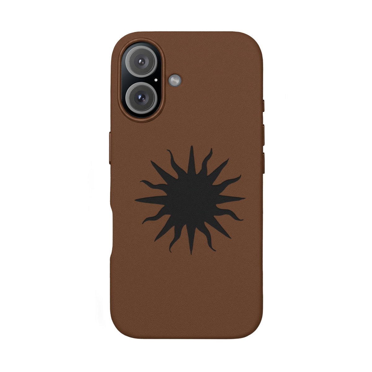 Embossed Sun PU Leather Phone Case – Sleek Engraved Protective Cover