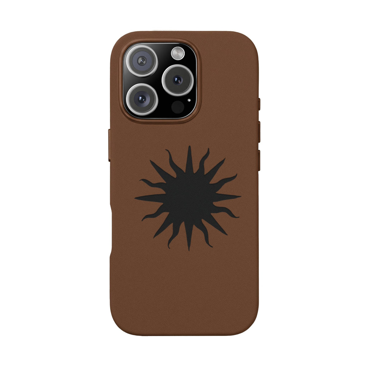 Embossed Sun PU Leather Phone Case – Sleek Engraved Protective Cover