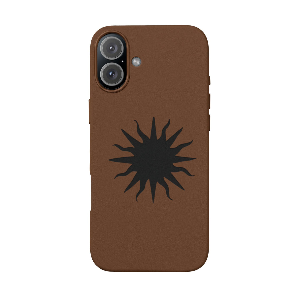 Embossed Sun PU Leather Phone Case – Sleek Engraved Protective Cover