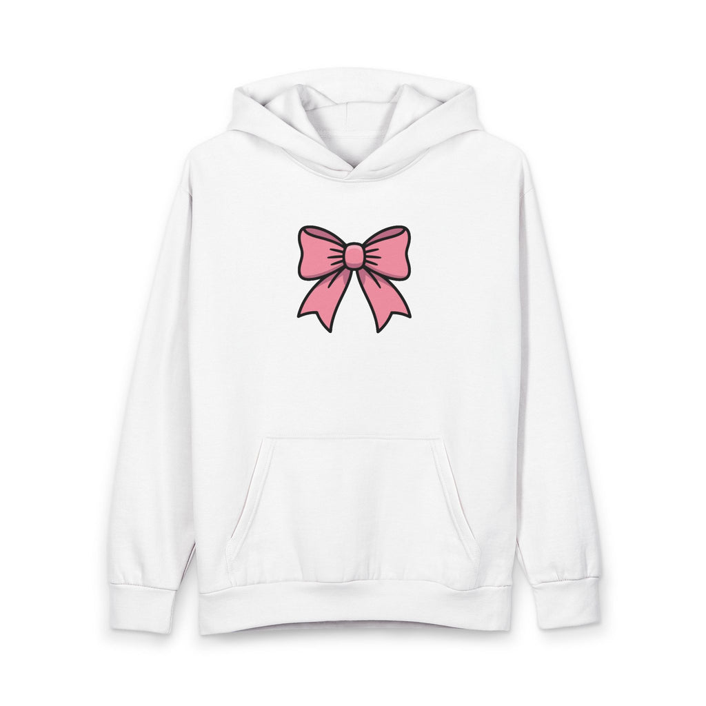 Pink Bow Hoodie — Cute Minimal Graphic Pullover