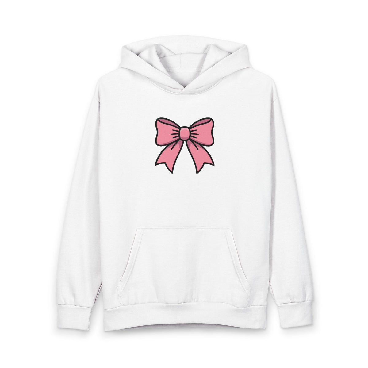 Pink Bow Hoodie — Cute Minimal Graphic Pullover