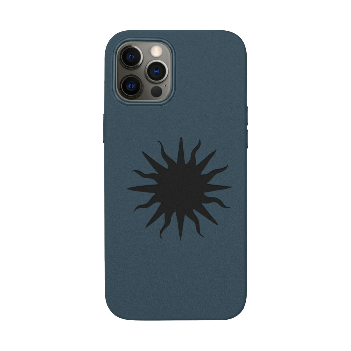 Embossed Sun PU Leather Phone Case – Sleek Engraved Protective Cover