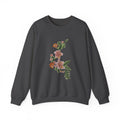 Sun & Rose Crewneck Sweatshirt — Vintage Sun Back Graphic with Floral Front