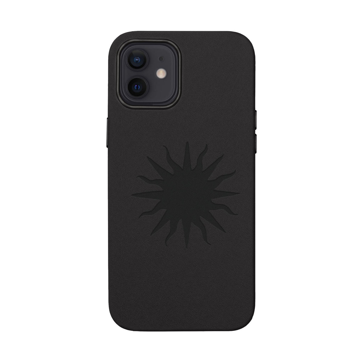 Embossed Sun PU Leather Phone Case – Sleek Engraved Protective Cover