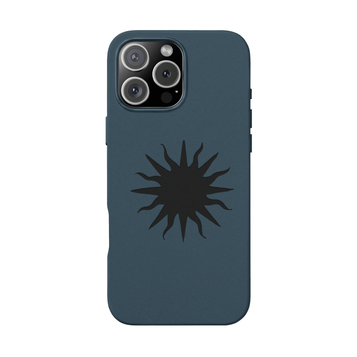 Embossed Sun PU Leather Phone Case – Sleek Engraved Protective Cover