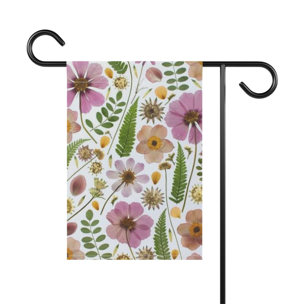 Floral Garden Flag — Pink Wildflower House Banner