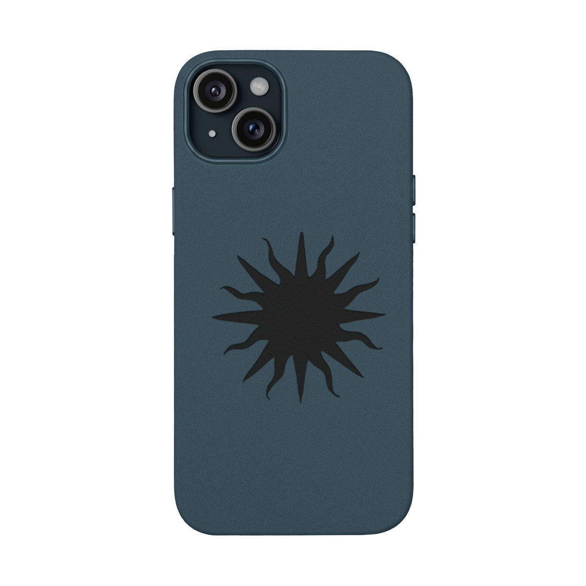 Embossed Sun PU Leather Phone Case – Sleek Engraved Protective Cover