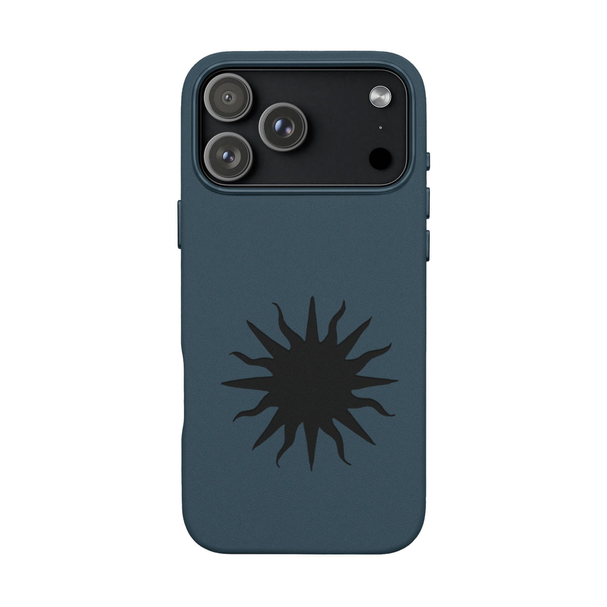 Embossed Sun PU Leather Phone Case – Sleek Engraved Protective Cover