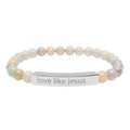 Engraved 'Love Like Jesus' Natural Stone Stretch Bracelet