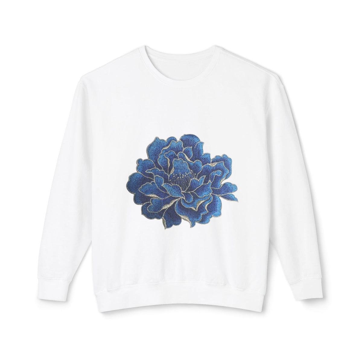 Blue Succulent Crewneck Sweatshirt — Botanical Floral Plant Crewneck