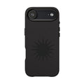 Embossed Sun PU Leather Phone Case – Sleek Engraved Protective Cover