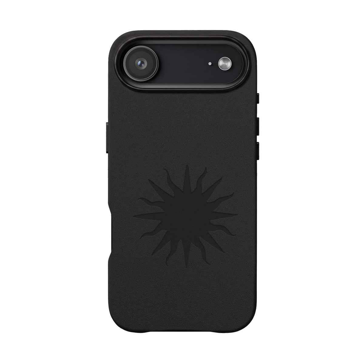 Embossed Sun PU Leather Phone Case – Sleek Engraved Protective Cover