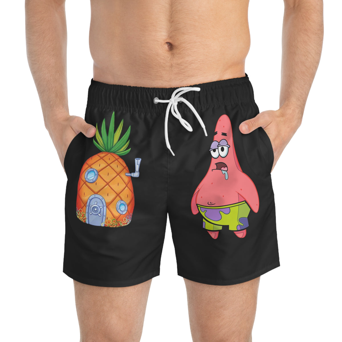 SpongeBob & Patrick Swim Trunks - Pineapple House Graphic Shorts