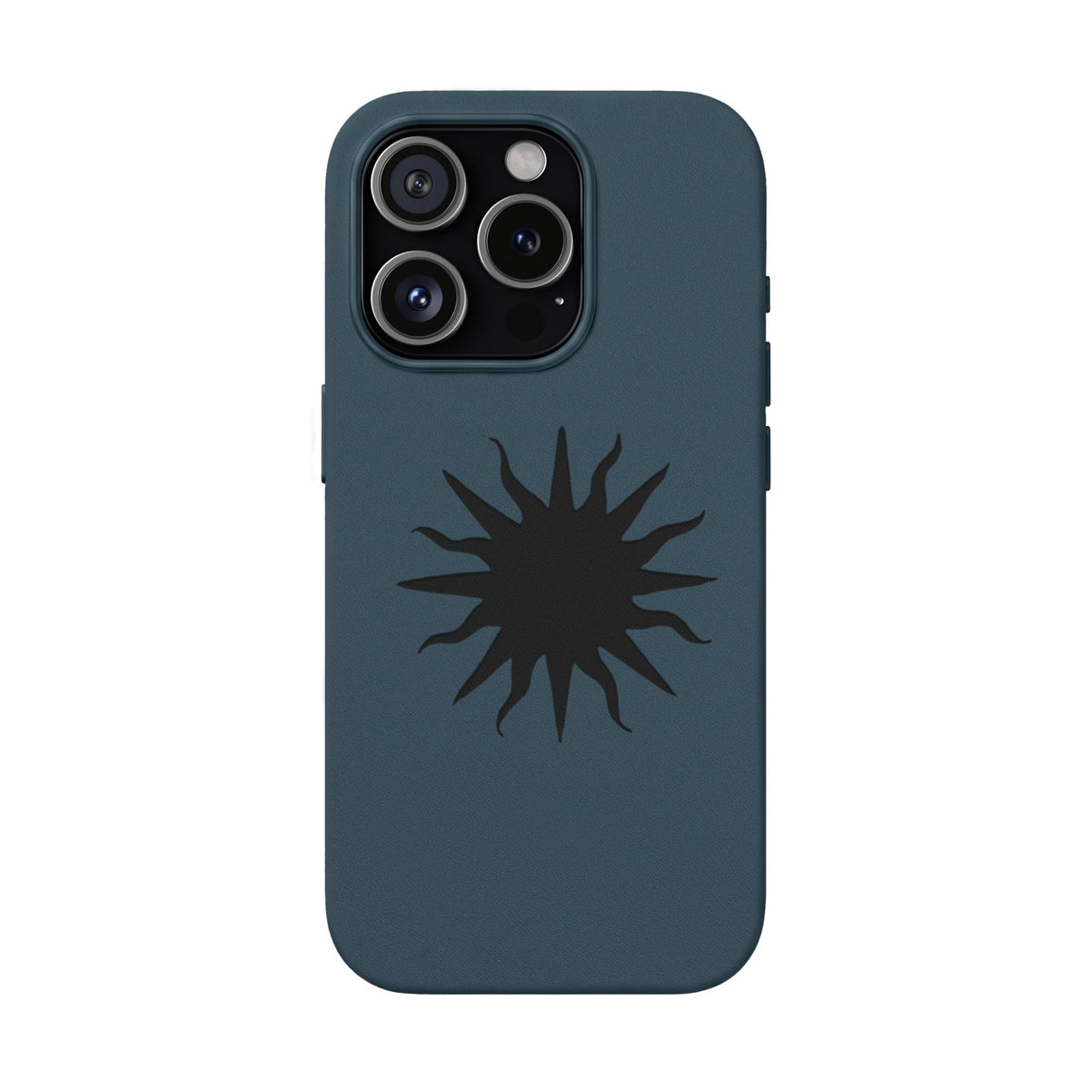 Embossed Sun PU Leather Phone Case – Sleek Engraved Protective Cover