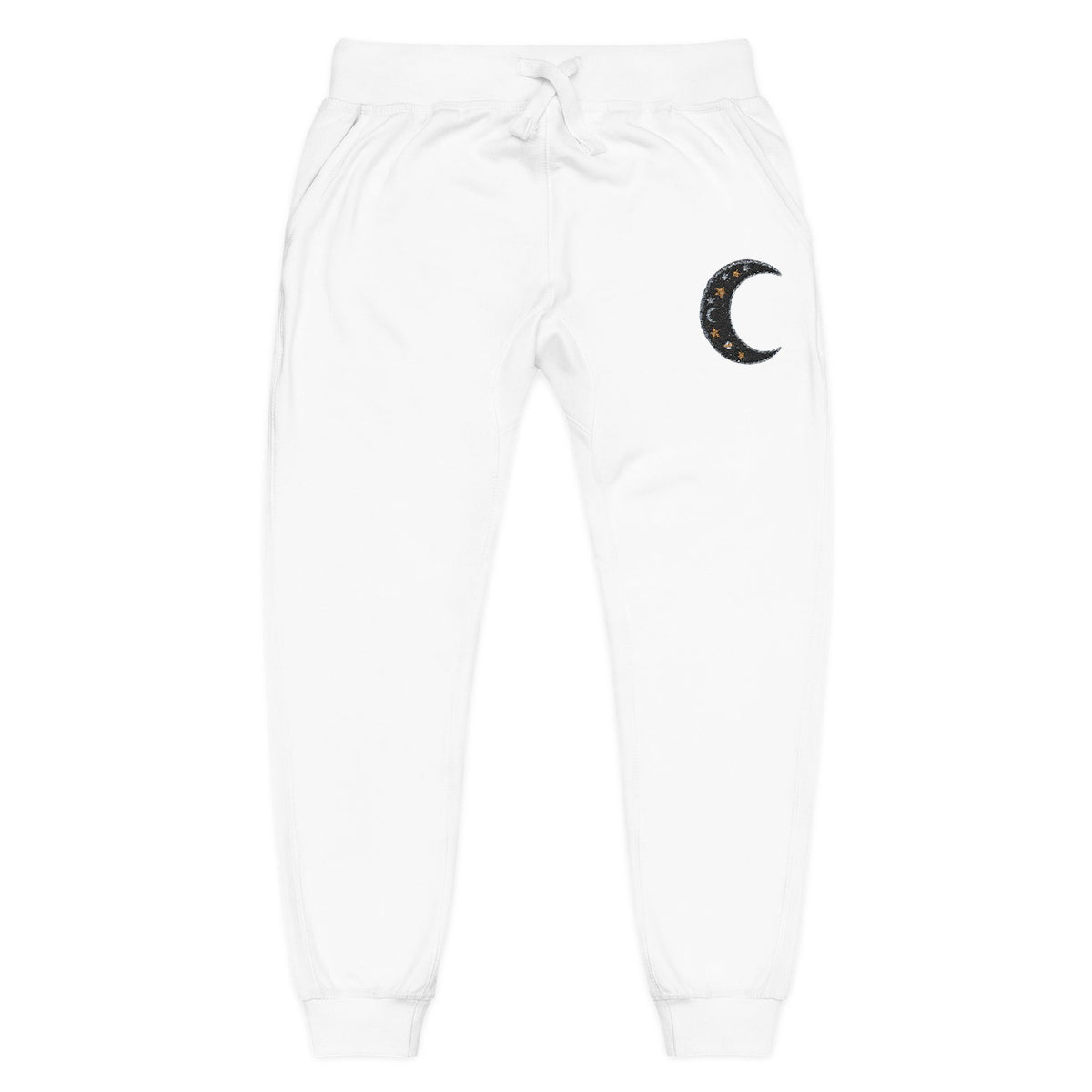 Embroidered Crescent Moon Fleece Sweatpants