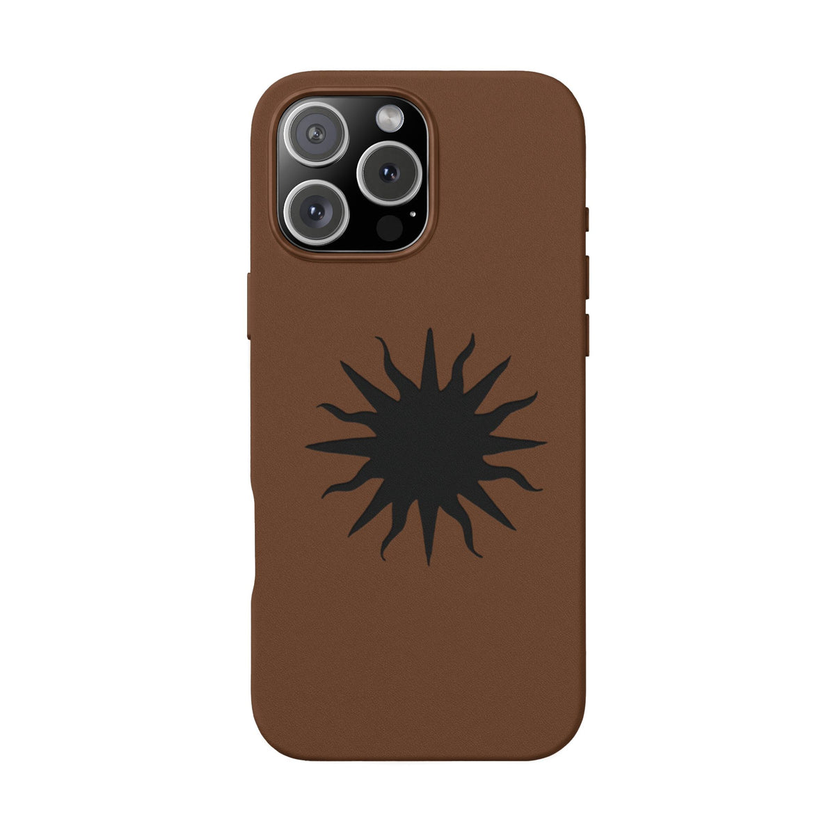 Embossed Sun PU Leather Phone Case – Sleek Engraved Protective Cover