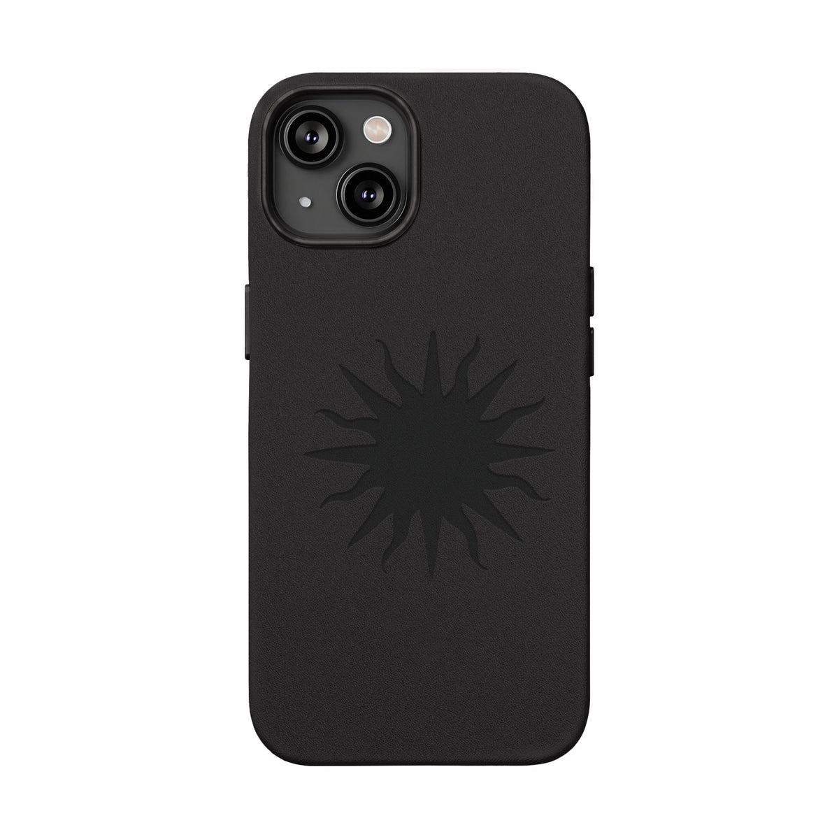 Embossed Sun PU Leather Phone Case – Sleek Engraved Protective Cover