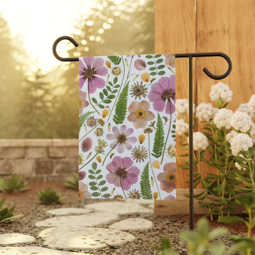 Floral Garden Flag — Pink Wildflower House Banner