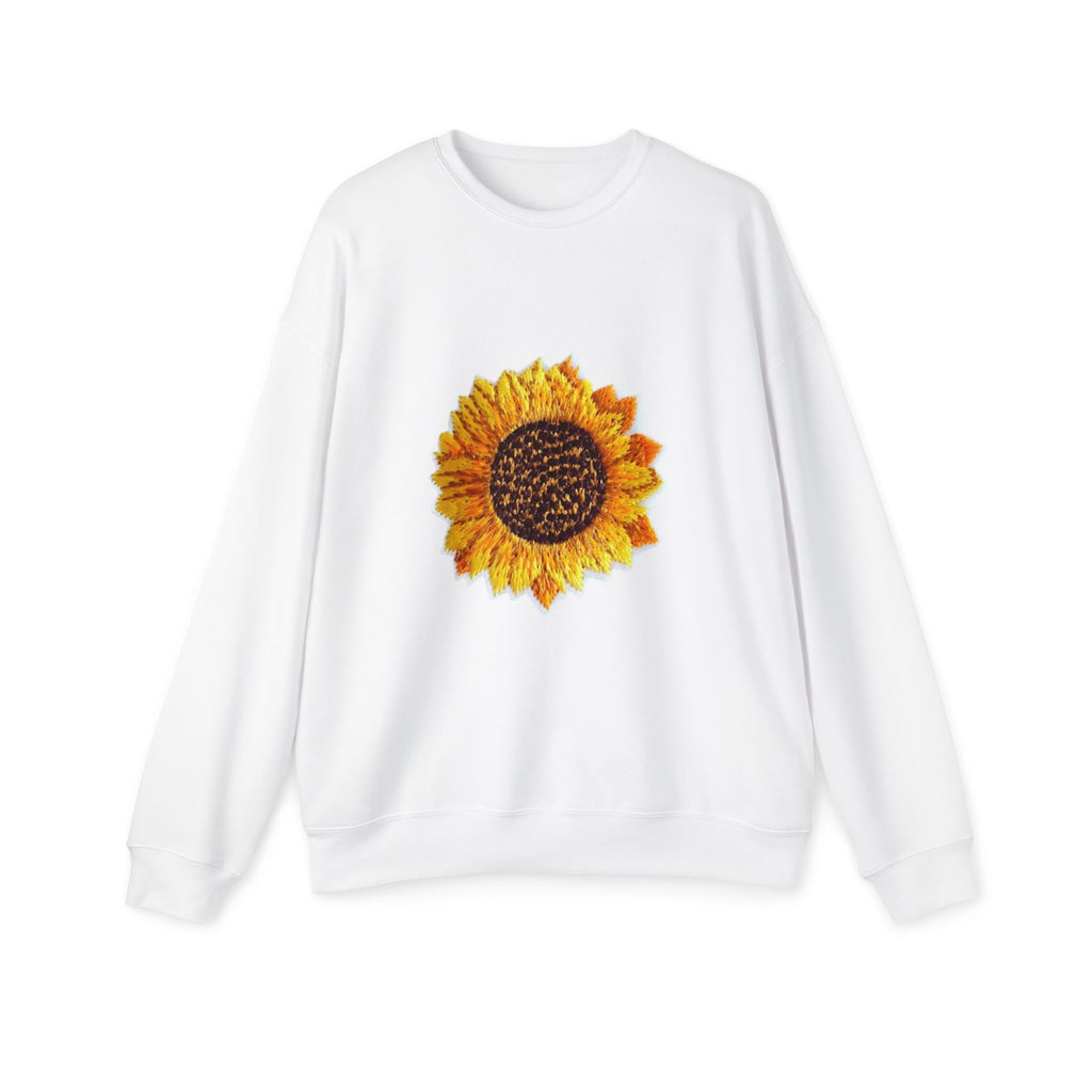 Sunflower Graphic Sweatshirt — Yellow Sunback Cozy Crewneck