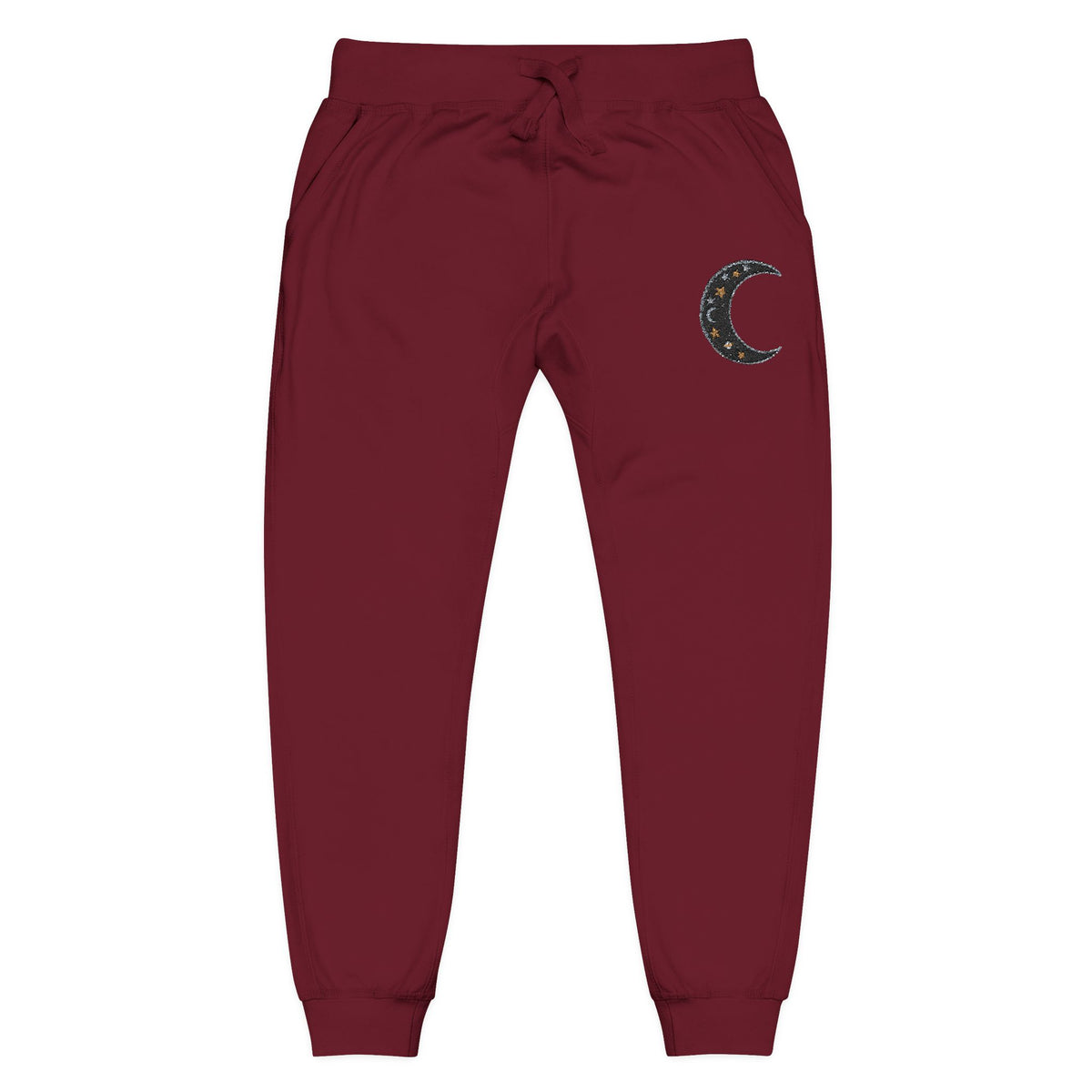 Embroidered Crescent Moon Fleece Sweatpants