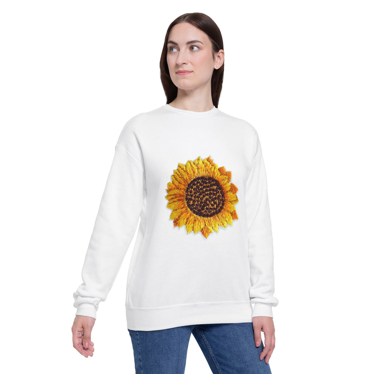 Sunflower Graphic Sweatshirt — Yellow Sunback Cozy Crewneck