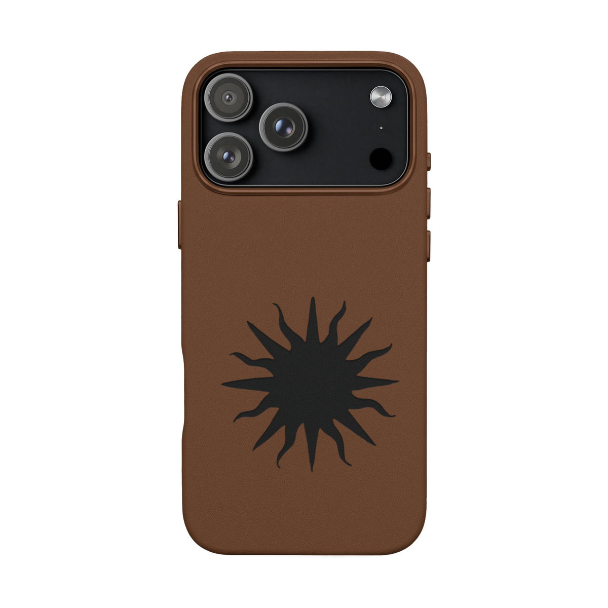 Embossed Sun PU Leather Phone Case – Sleek Engraved Protective Cover