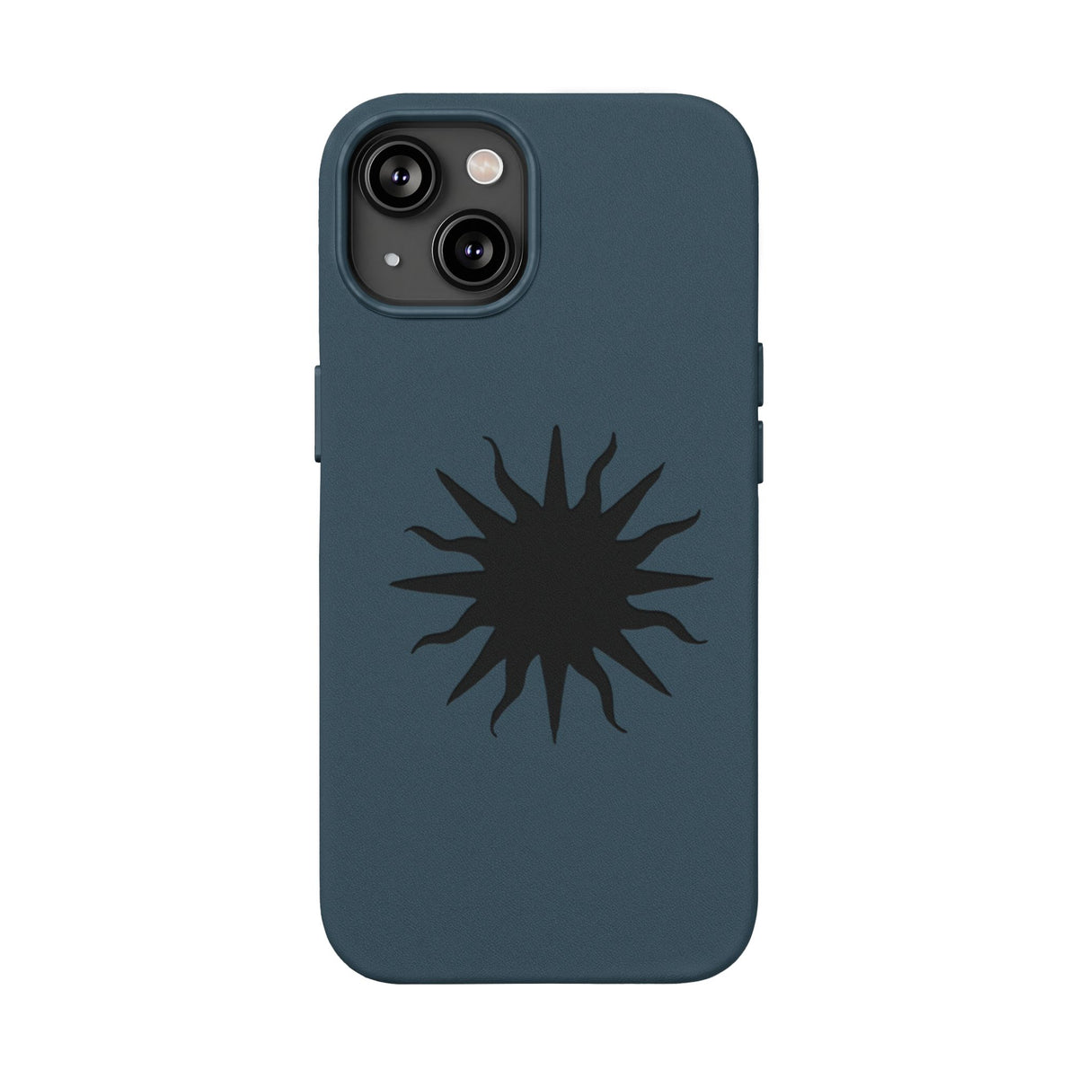 Embossed Sun PU Leather Phone Case – Sleek Engraved Protective Cover