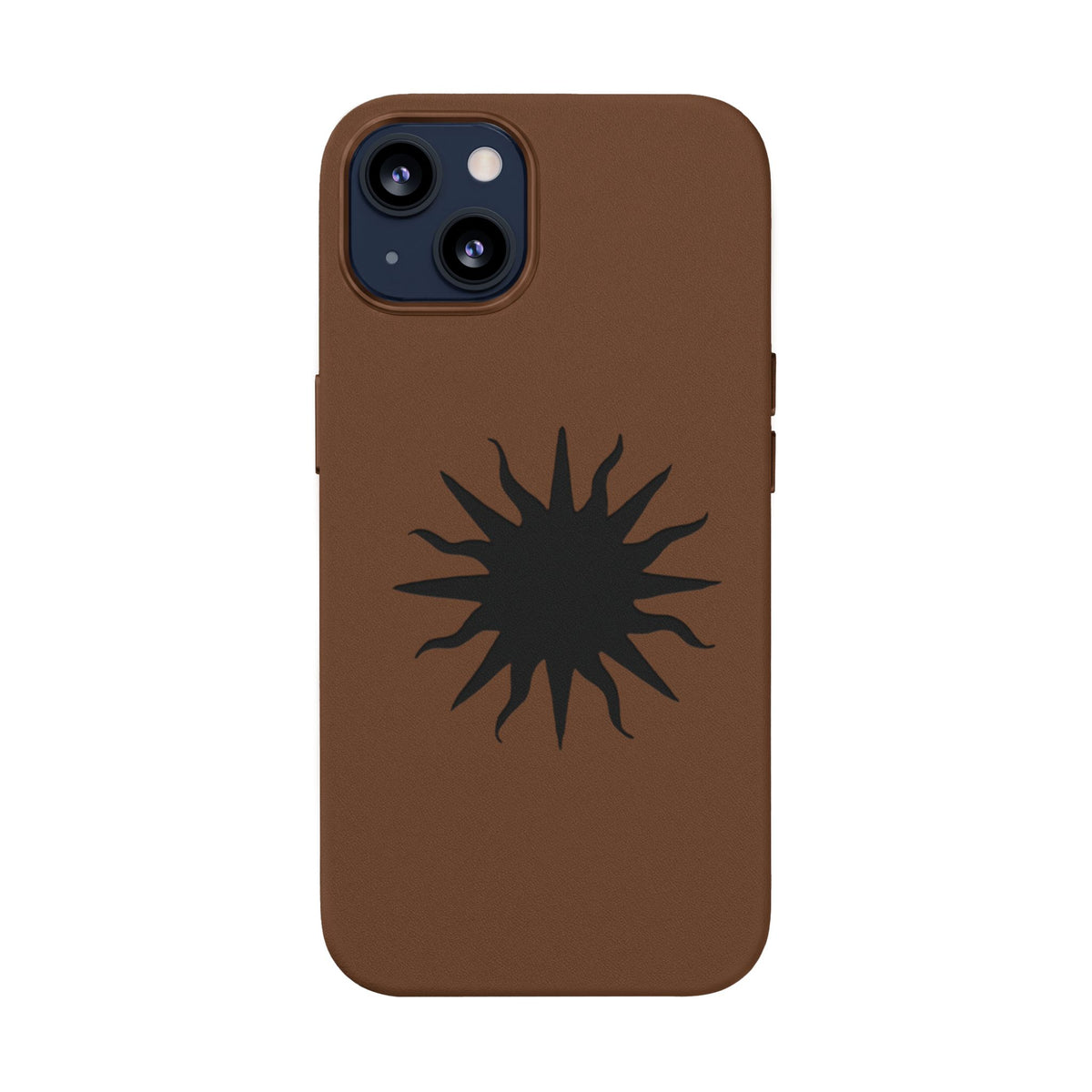 Embossed Sun PU Leather Phone Case – Sleek Engraved Protective Cover