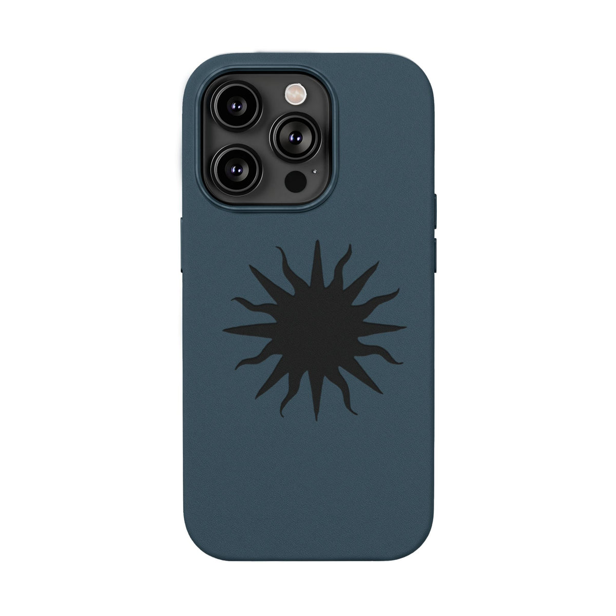 Embossed Sun PU Leather Phone Case – Sleek Engraved Protective Cover