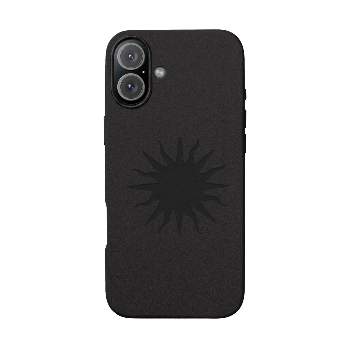 Embossed Sun PU Leather Phone Case – Sleek Engraved Protective Cover