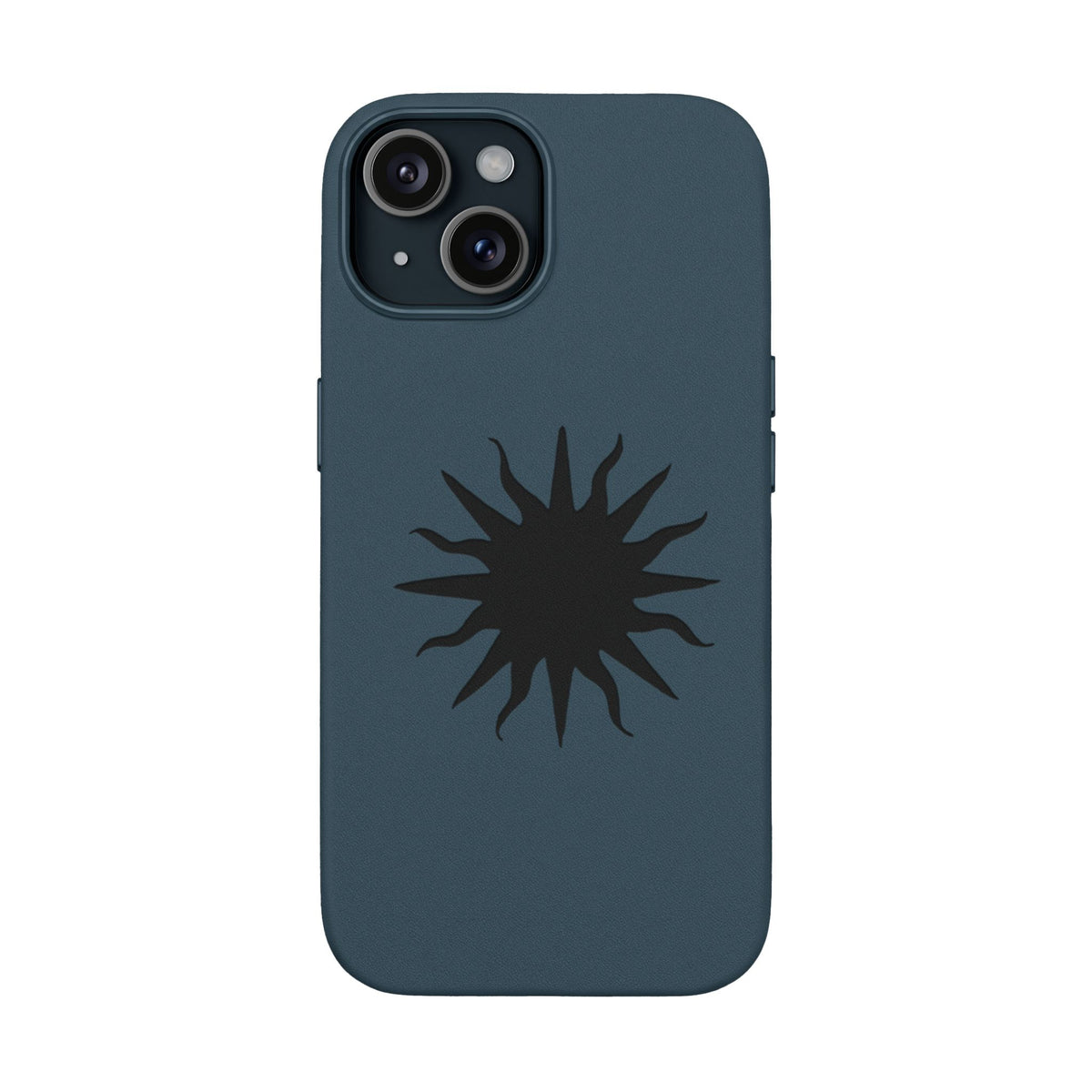 Embossed Sun PU Leather Phone Case – Sleek Engraved Protective Cover