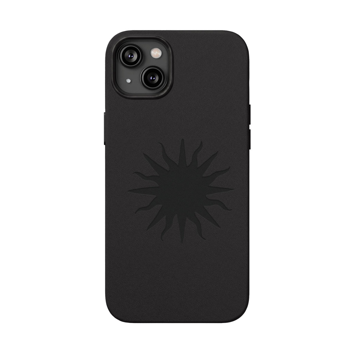 Embossed Sun PU Leather Phone Case – Sleek Engraved Protective Cover