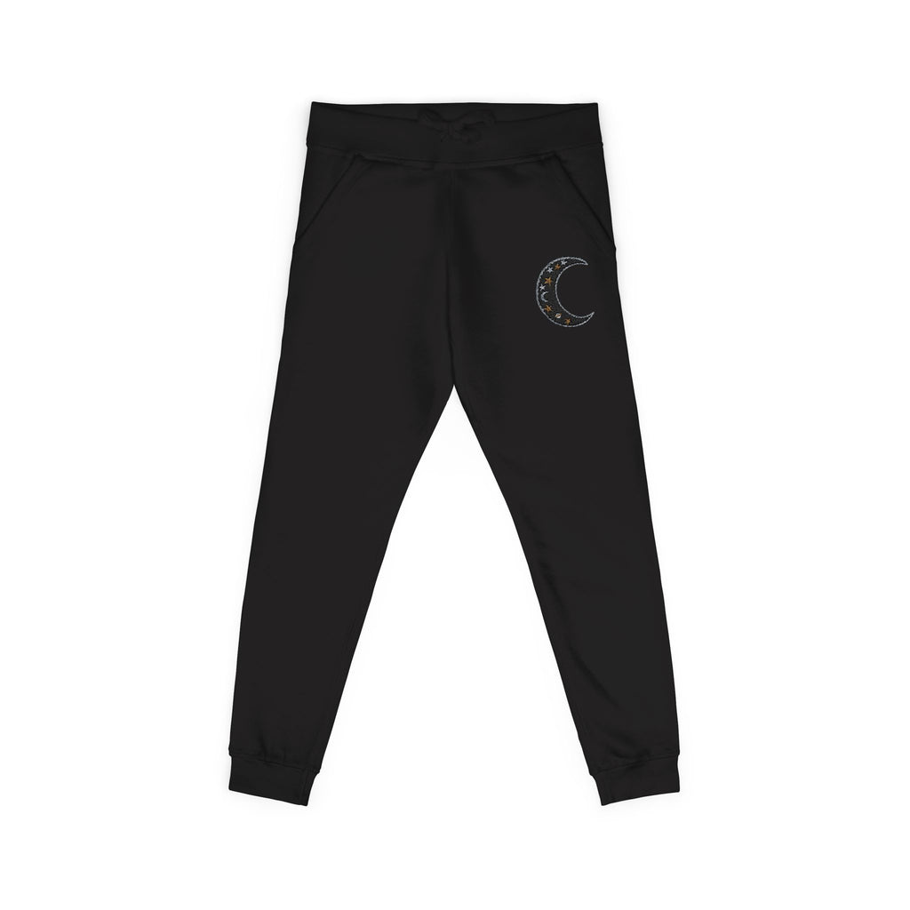 Embroidered Crescent Moon Fleece Sweatpants