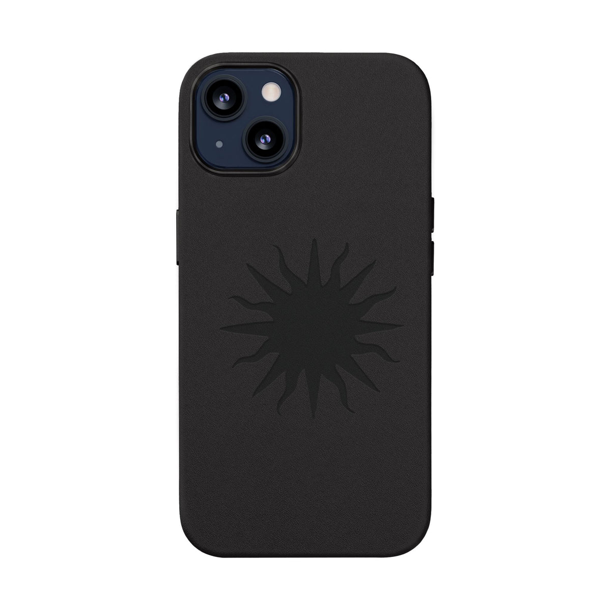 Embossed Sun PU Leather Phone Case – Sleek Engraved Protective Cover