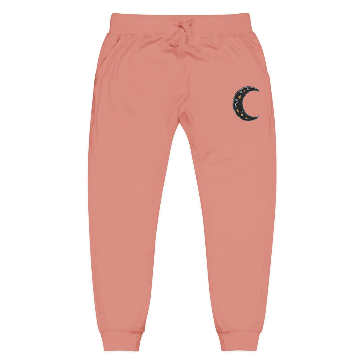 Embroidered Crescent Moon Fleece Sweatpants