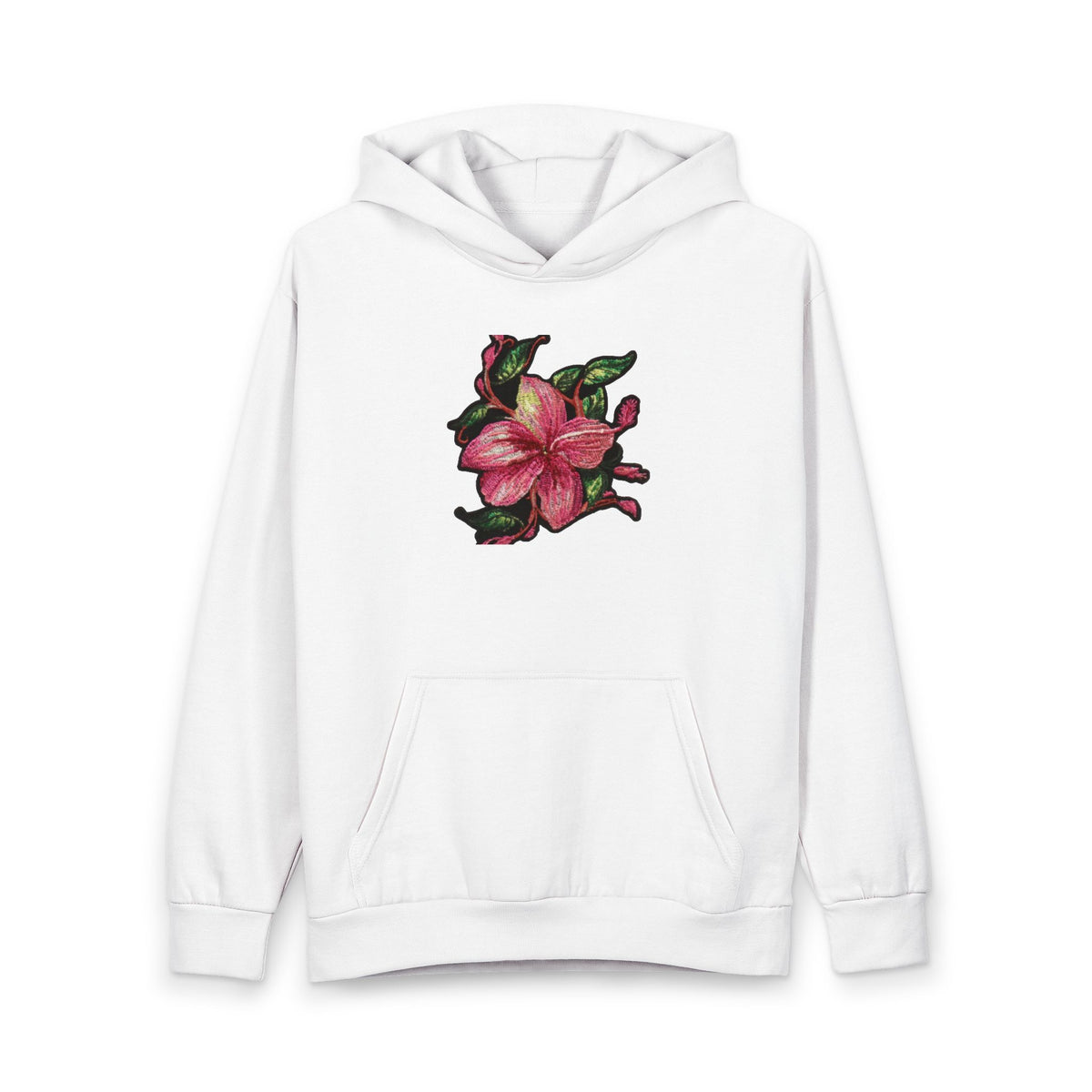 Floral Sun Hoodie - Pink Hibiscus Front & Yellow Sunback Pullover