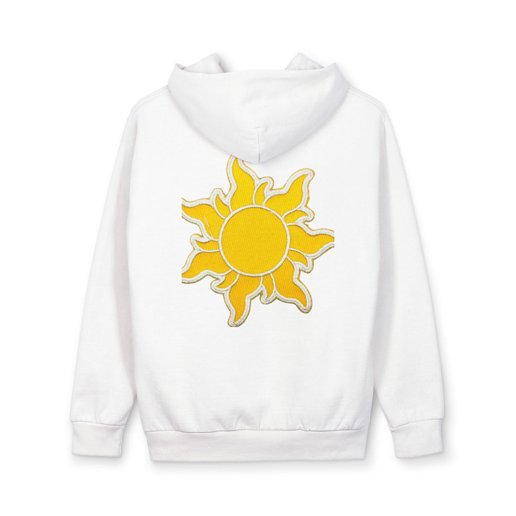 Floral Sun Hoodie - Pink Hibiscus Front & Yellow Sunback Pullover