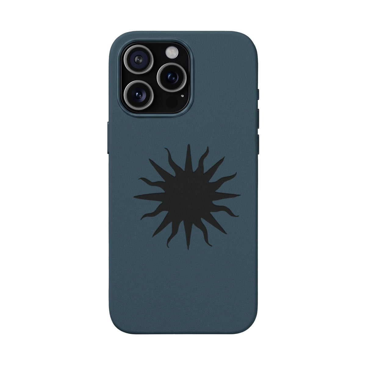Embossed Sun PU Leather Phone Case – Sleek Engraved Protective Cover