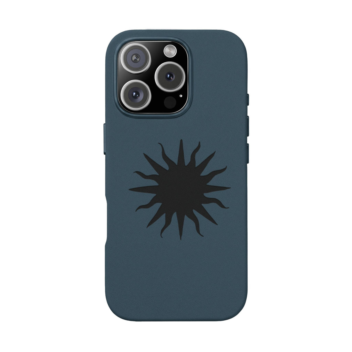 Embossed Sun PU Leather Phone Case – Sleek Engraved Protective Cover