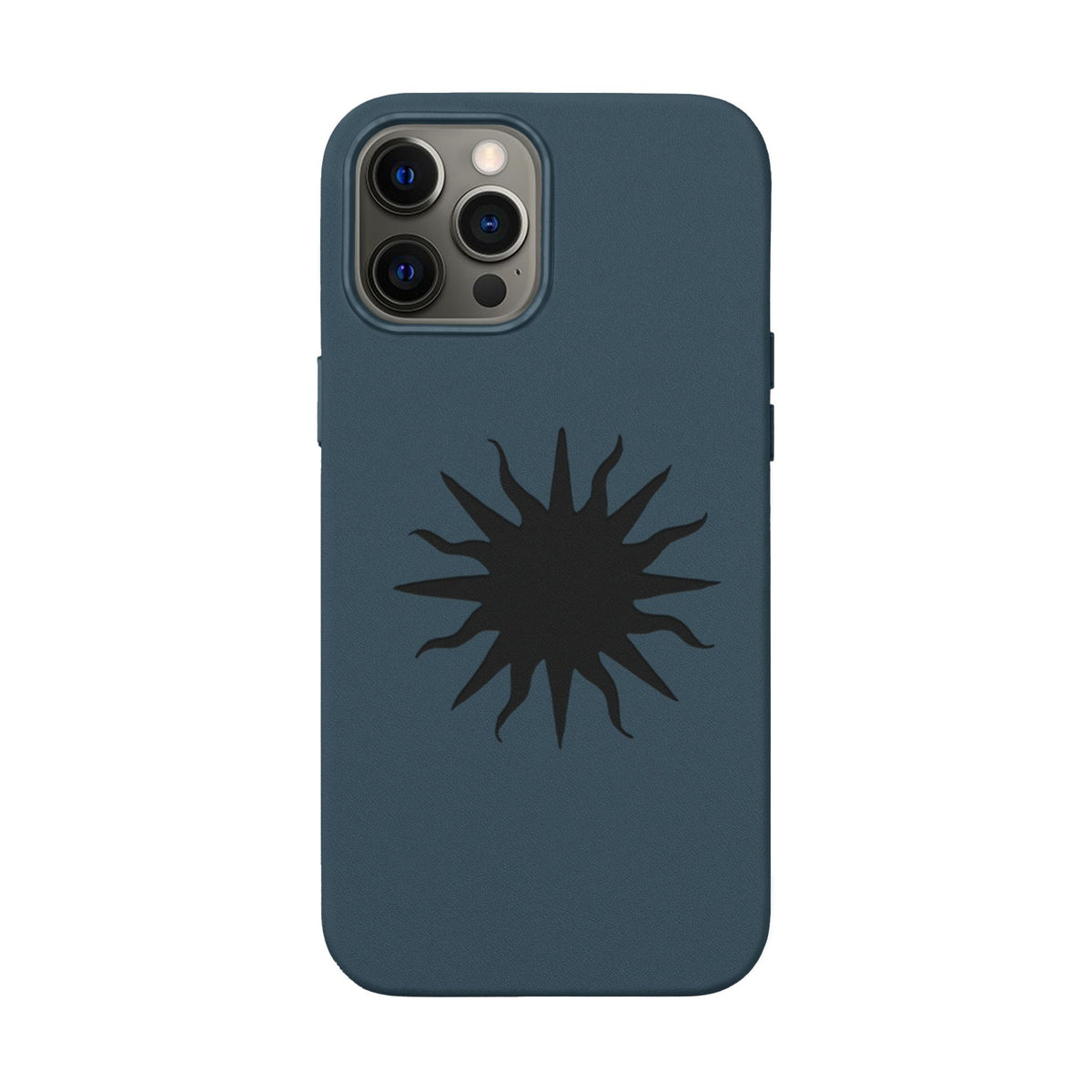 Embossed Sun PU Leather Phone Case – Sleek Engraved Protective Cover