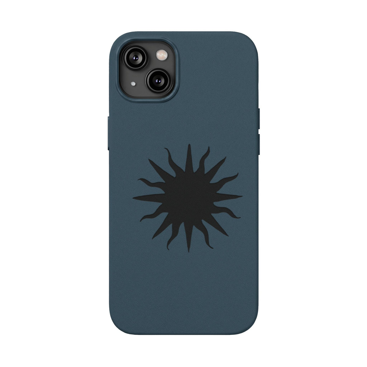 Embossed Sun PU Leather Phone Case – Sleek Engraved Protective Cover